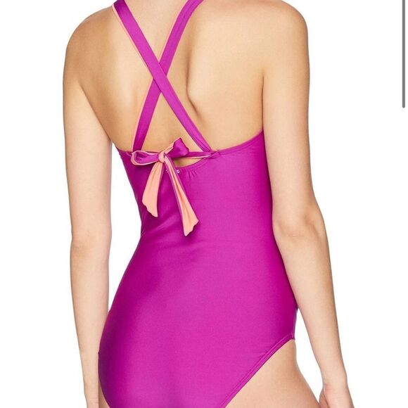 Calvin Klein DRAGON FRUIT Twist Convertible One-Piece Swimsuit - Picture 2 of 5